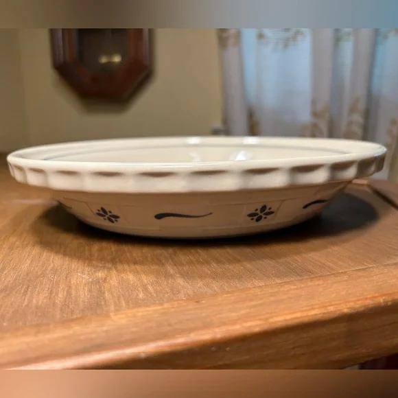 Longaberger Woven Traditions Farmhouse Blue Pie Plate 10" Vintage 1991 USA - Picture 6 of 6